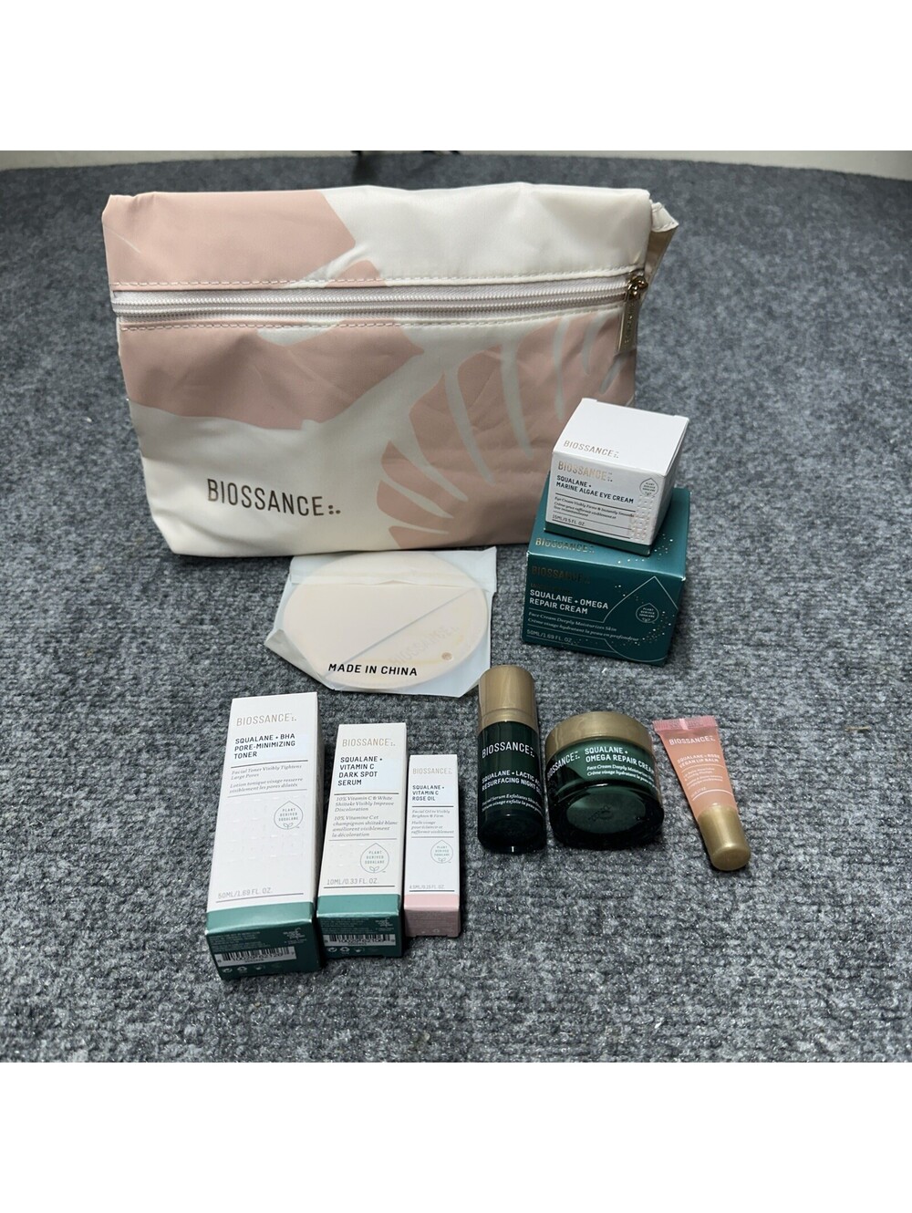 Biossance Squalane Complete Travel Size Skincare Set 8 Piece Routine & Mirror